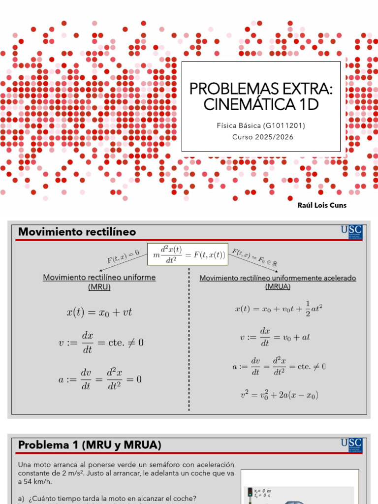 Cinematica 1D | PDF | Velocidad | Física