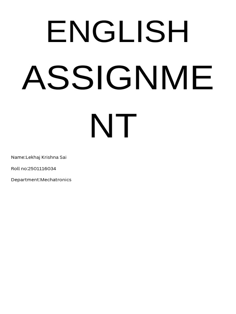 English Assignment PDF | PDF