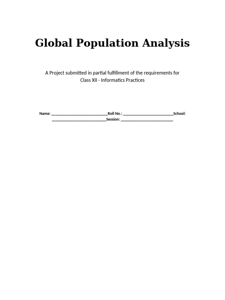Global Population Trends Analysis | PDF | Demography | Data Analysis