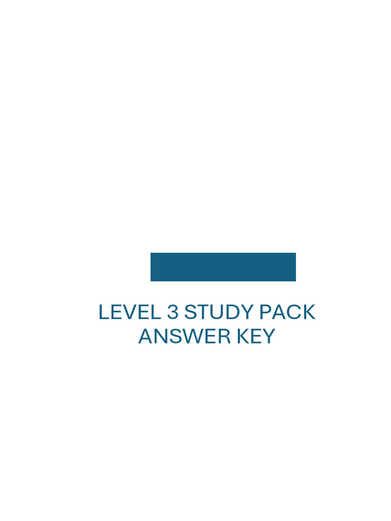 Level 3 Study Pack Answer Key | PDF | Linguistics