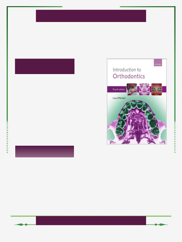 An Introduction to Orthodontics 1st edition by Laura Mitchell ...