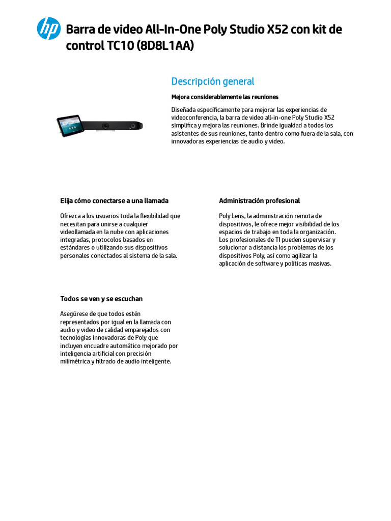 Poly x52 - 8d8l1aa | PDF | Videotelefonía | Computación en la nube