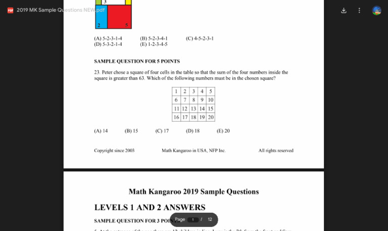 2019 MK Sample Questions NEW.pdf - Google Drive | PDF