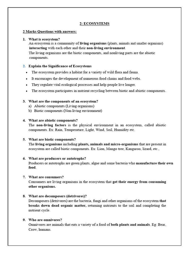 2 - Ecosystem.docx (1) | PDF | Ecosystem | Foods