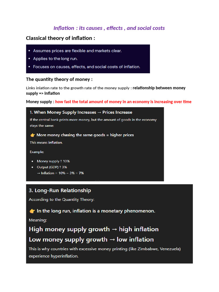 Causes and Effects of Inflation Explained | PDF | Inflation | Interest