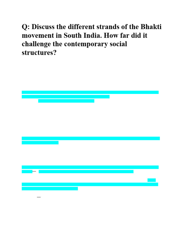 Bhakti Movement's Impact in South India | PDF | Bhakti | Bhakti Movement