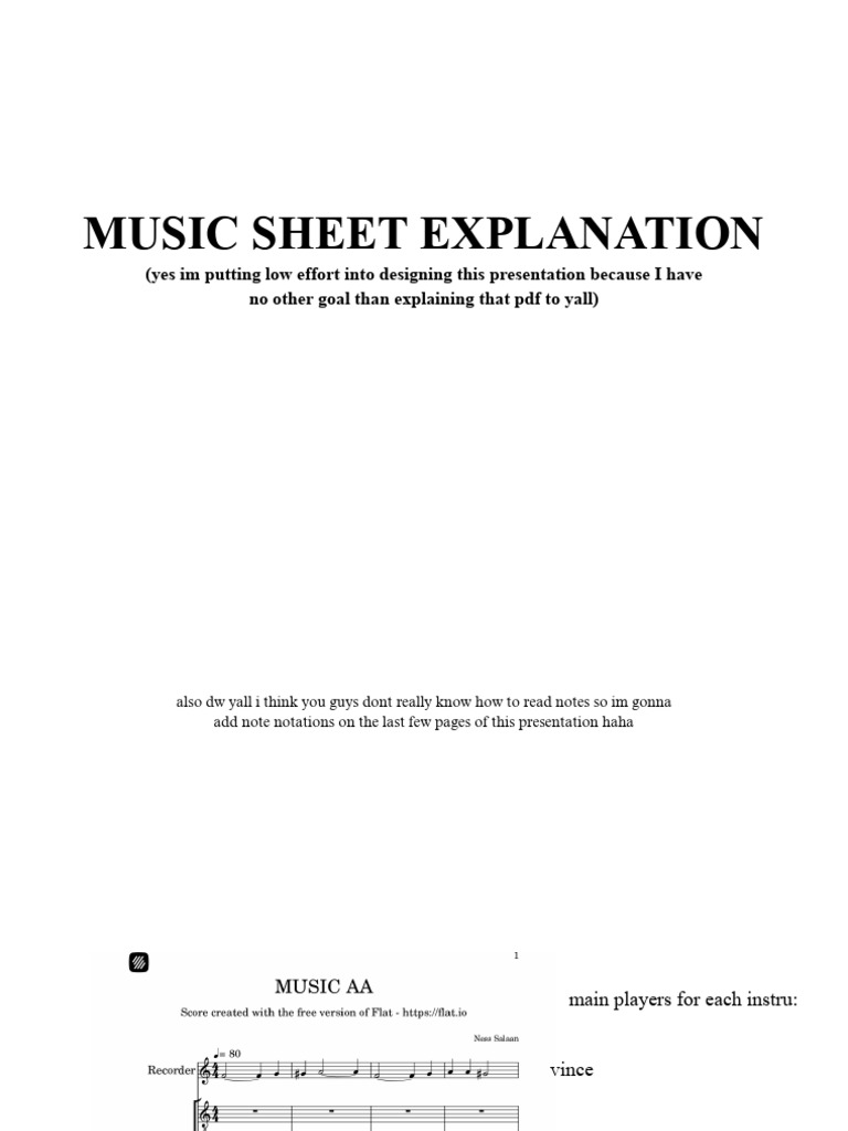 Music Sheet Guide and Notation Tips | PDF | Performing Arts | Musicology