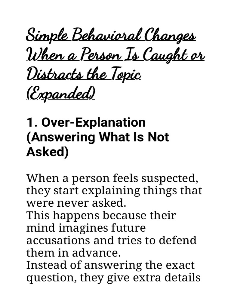 Behavioral Signs of Stress and Deception | PDF