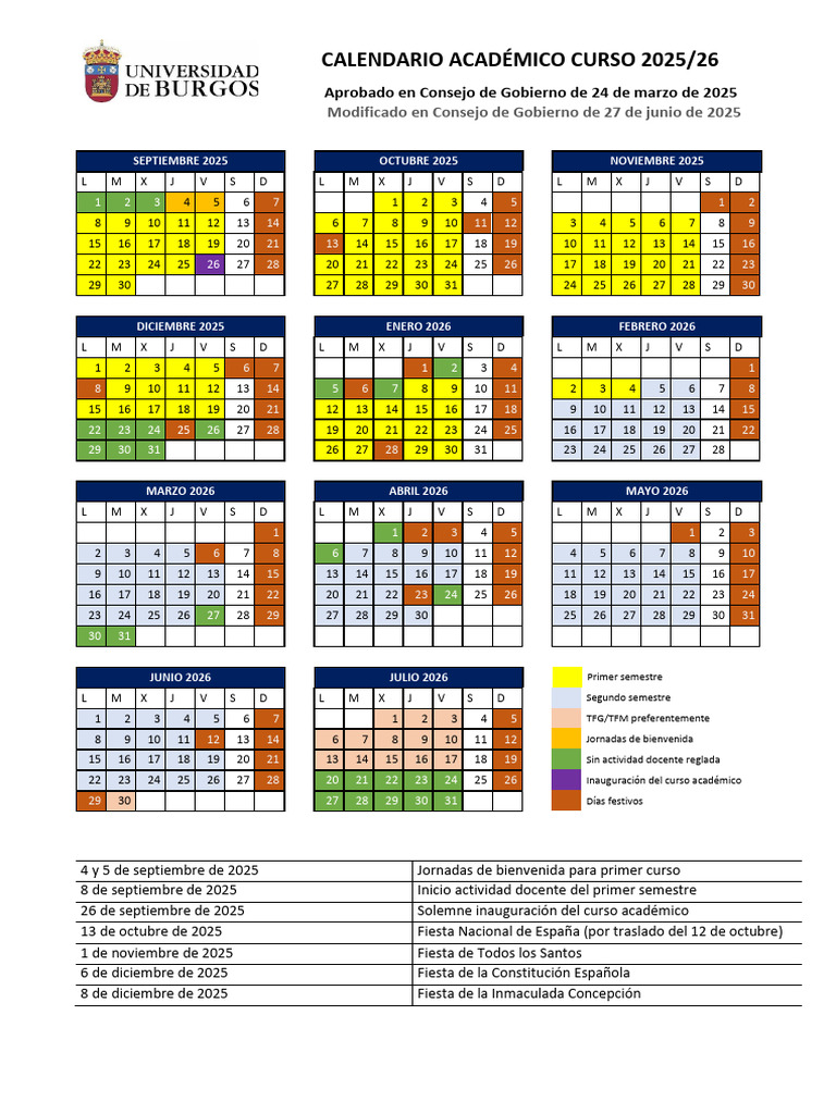 Calendario Académico 2025/26 | PDF | Observancias | Fiestas cristianas ...