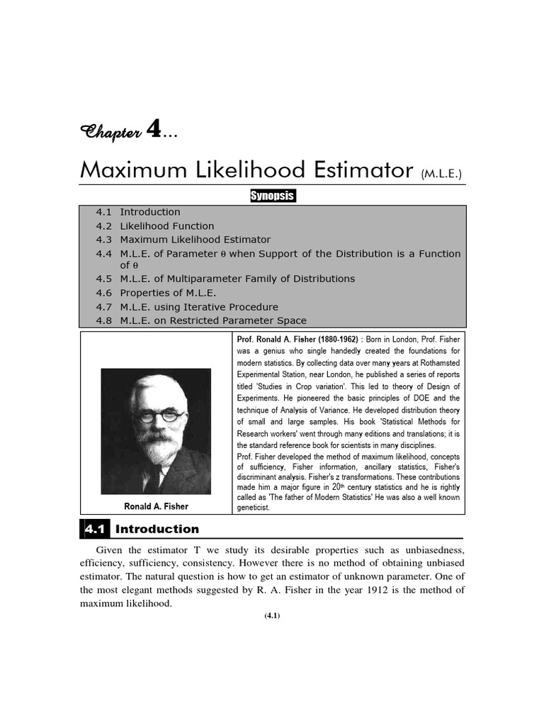 Maximum Likelihood Estimator Explained | PDF | Estimator | Statistics