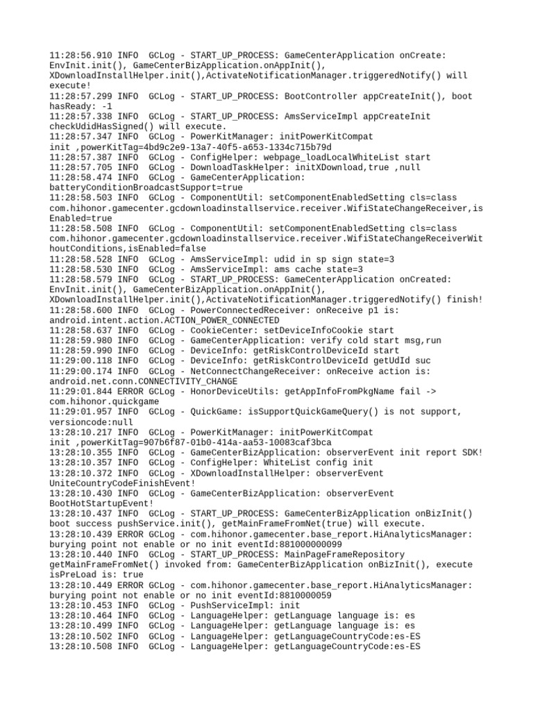 GameCenter Application Startup Log | PDF | Communications Protocols ...