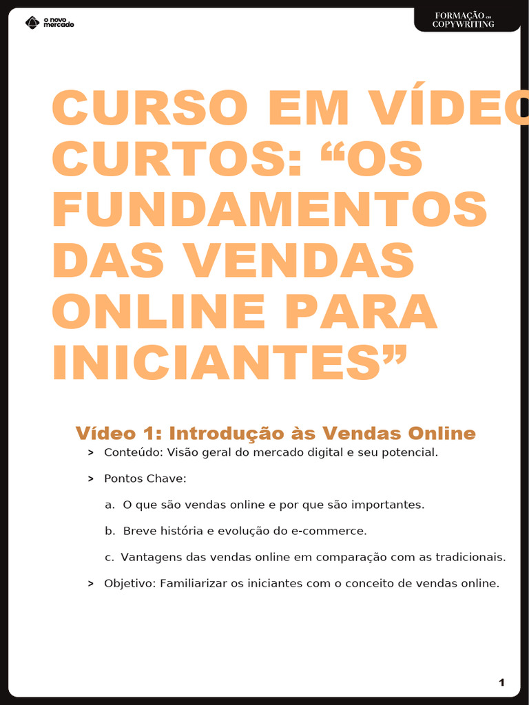 Fundamentos das Vendas Online para Iniciantes | PDF