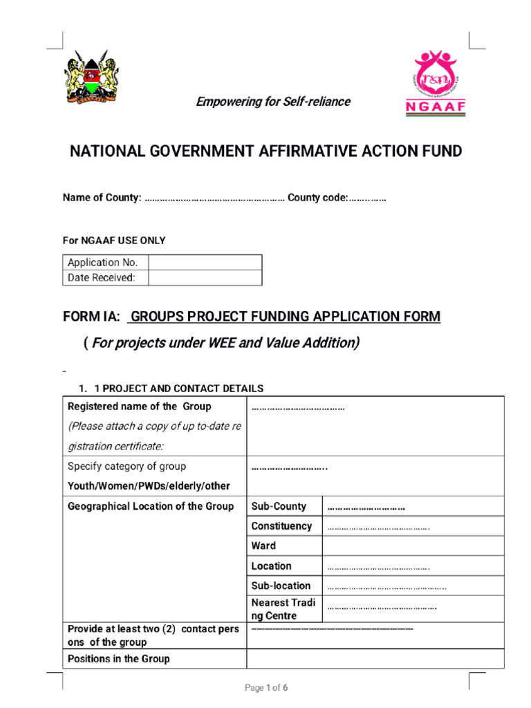 Ngaaf Application Form Ia - Groups Funding (Revised 2021) - Phoenix | PDF