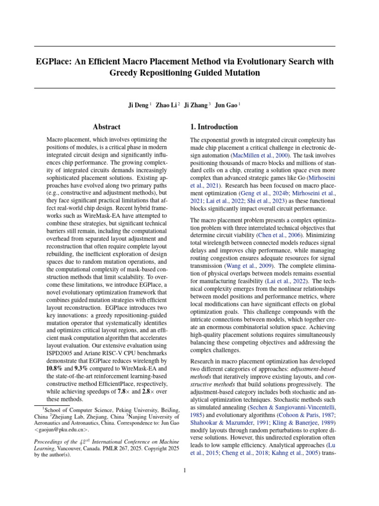 EGPlace: Efficient Macro Placement Method | PDF | Mathematical ...