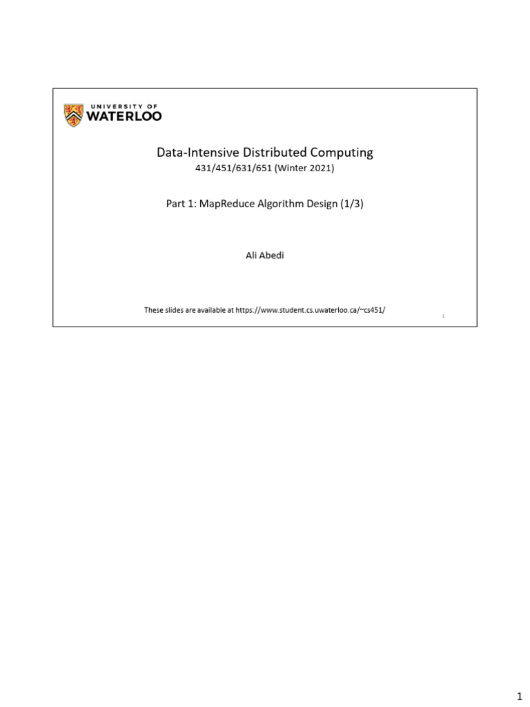 MapReduce Algorithm Design Overview | PDF | Map Reduce | Computer ...