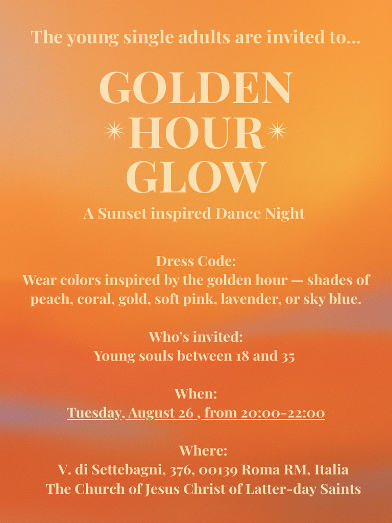 Golden Hour Dance Night Invitation | PDF