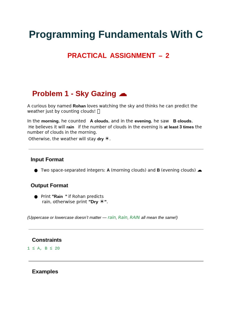 C Programming Assignments for Rohan | PDF
