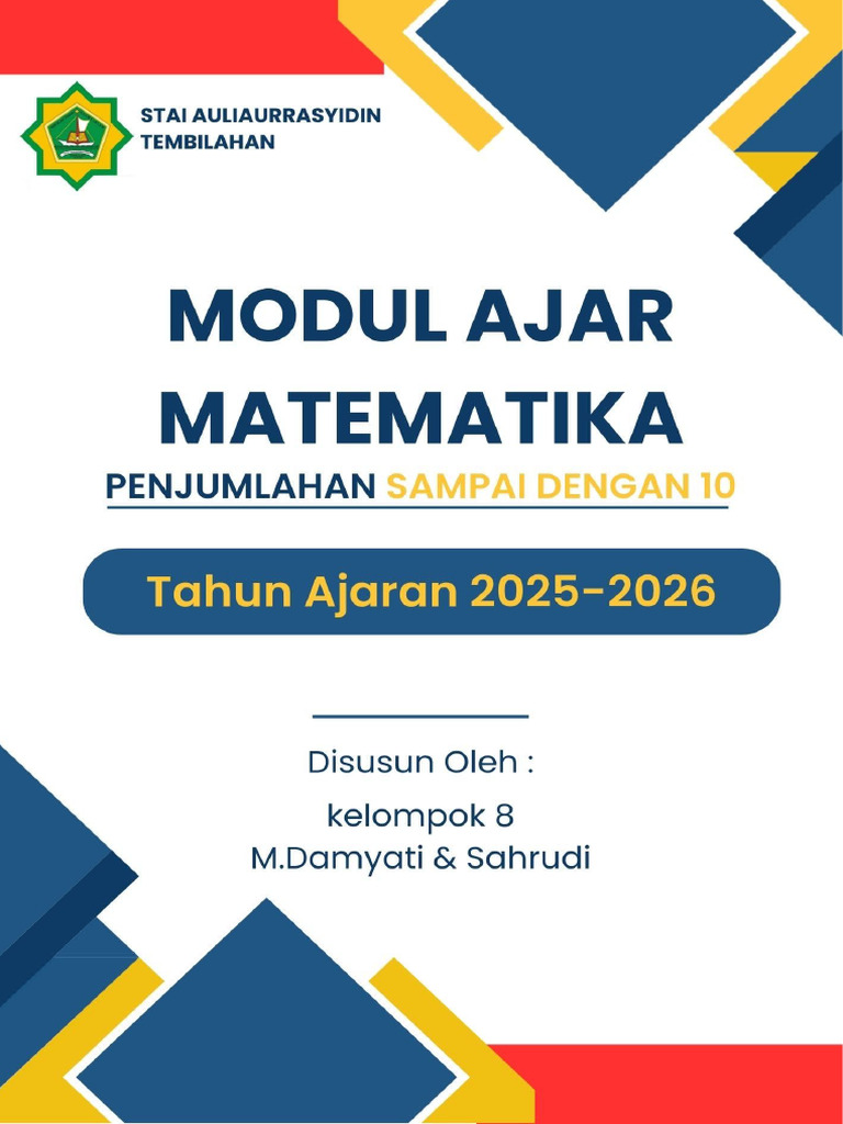 Modul Ajar Matematika SD Kelas 1 | PDF
