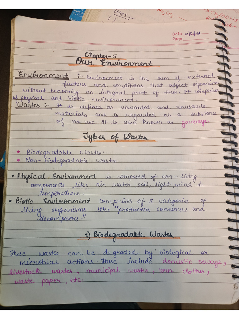 Our Environment Notes | PDF