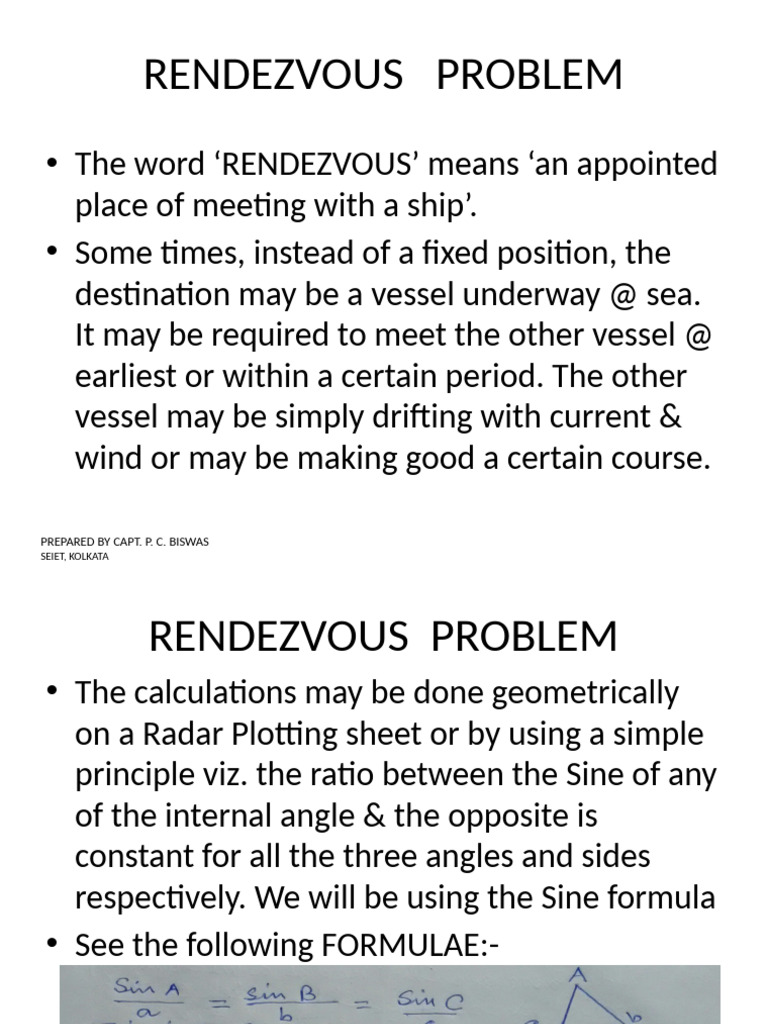 Rendezvous Problem in Maritime Navigation | PDF | Navigation