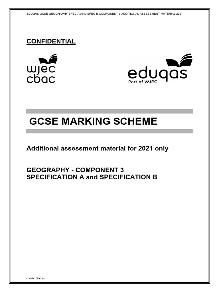 Additional Assessment Materials (2021) MS - Component 3 Eduqas (A ...