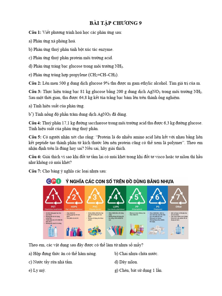 Bài Tập Chương 9 Đề 2 | PDF