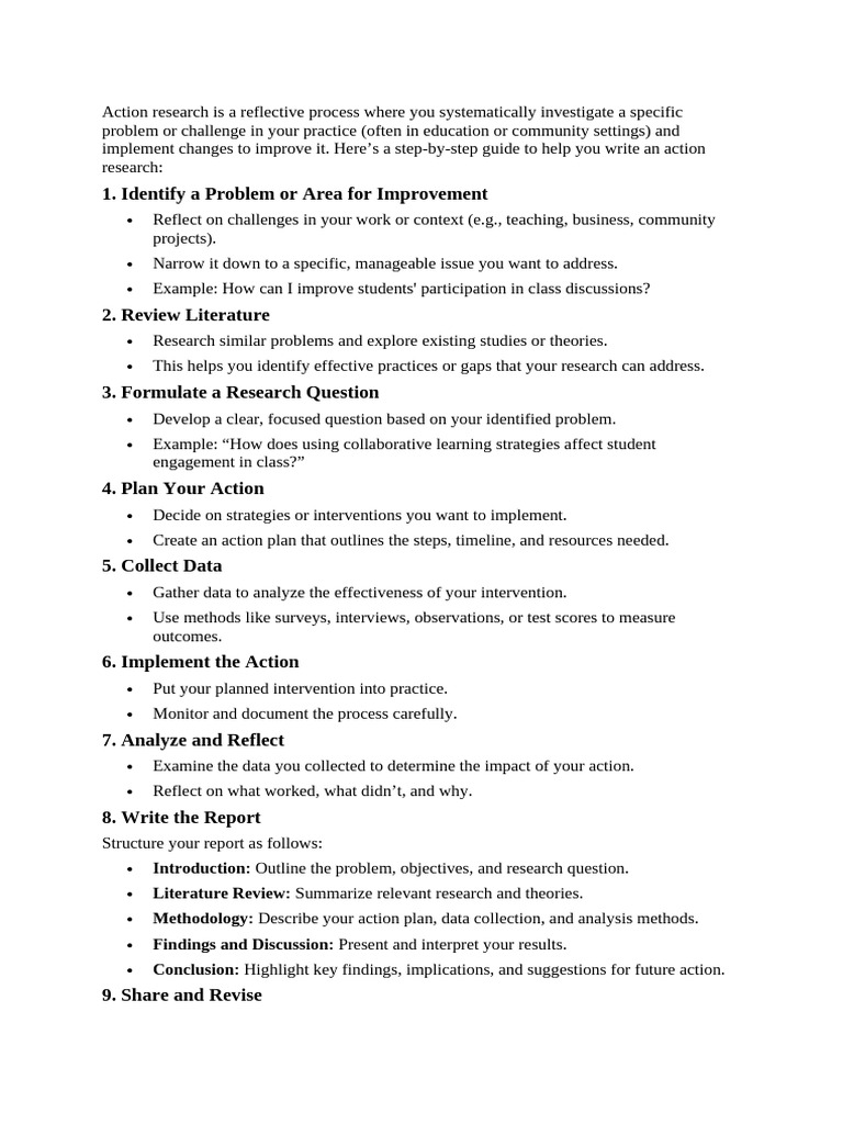 Step-by-Step Action Research Guide | PDF