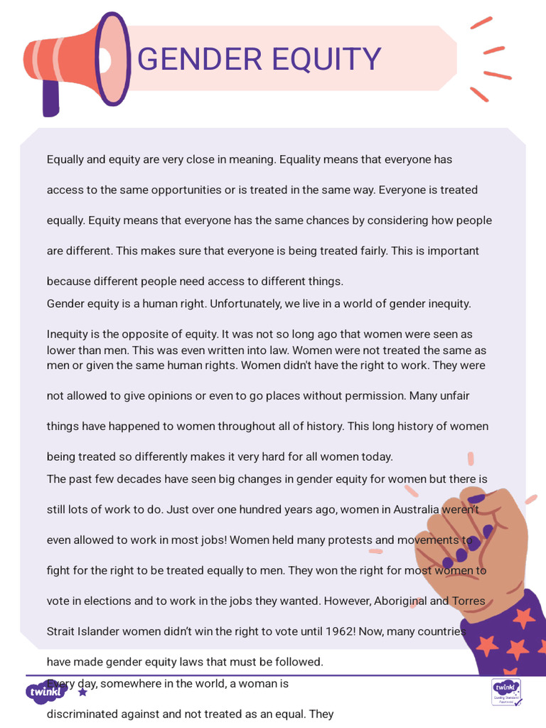 Understanding Gender Equity and Inequity | PDF | Gender Equality ...