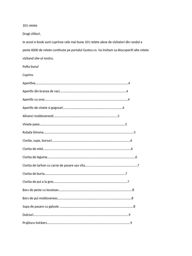 101 Retete | PDF