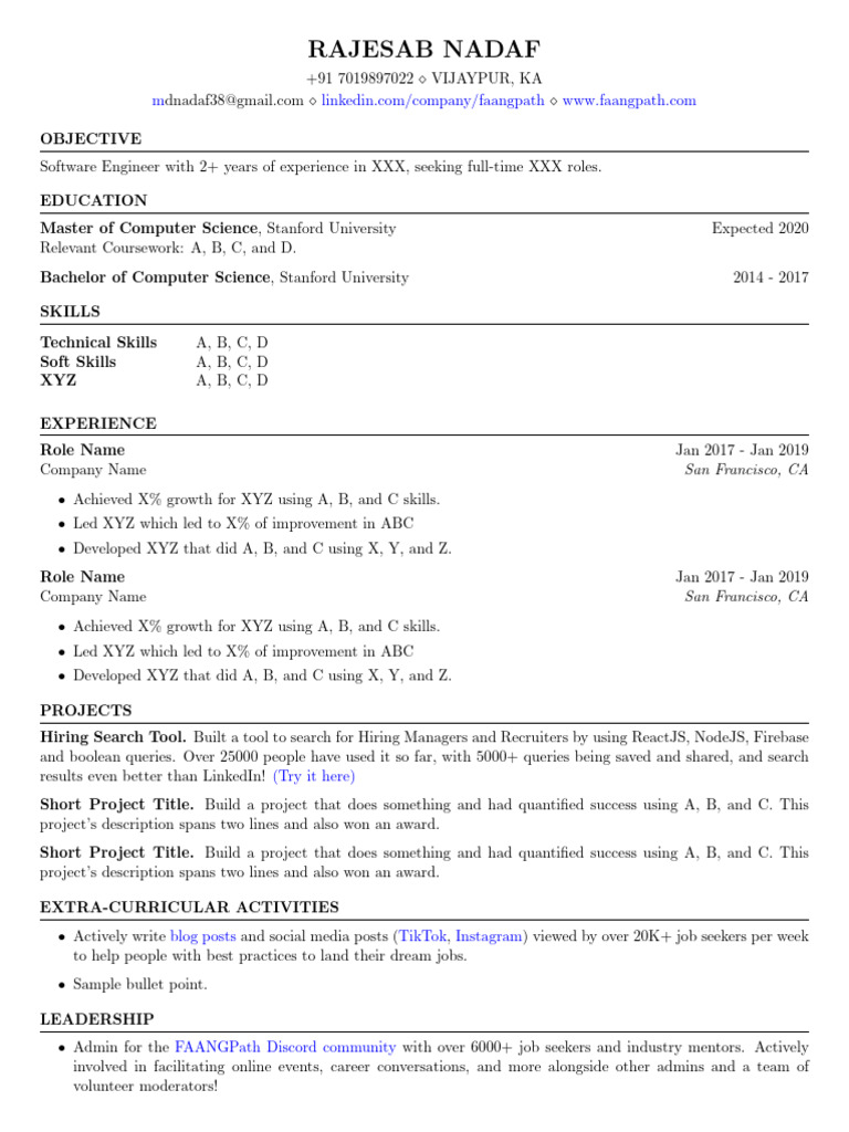 Software Engineer Resume - Rajesab Nadaf | PDF | Computing