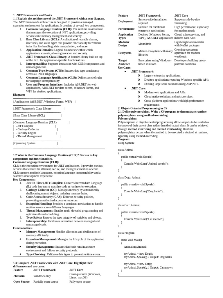 Dotnet Guess Paper[1] | PDF | Language Integrated Query | C Sharp ...