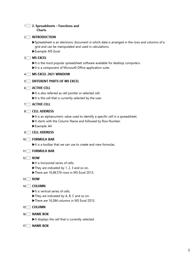 Excel Functions and Charting Guide | PDF | Microsoft Excel | Spreadsheet