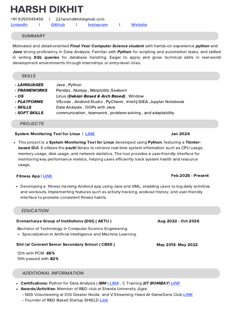 My Resume | PDF | Python (Programming Language) | Linux
