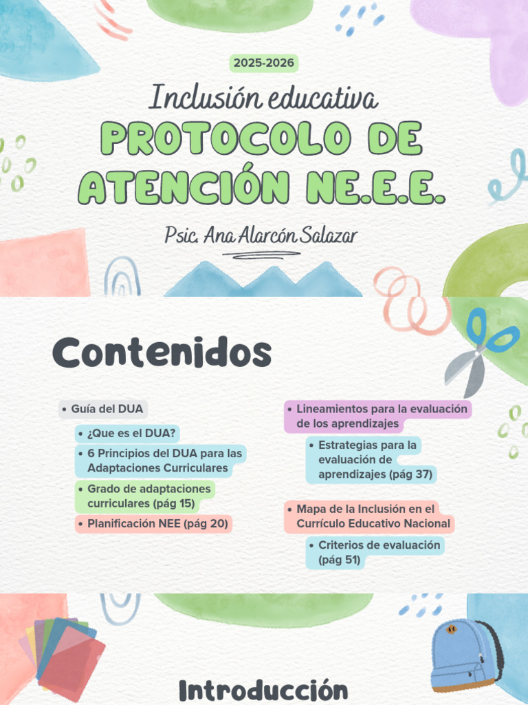 Protocolo de Atención a NEE y DUA | PDF | Plan de estudios | Evaluación