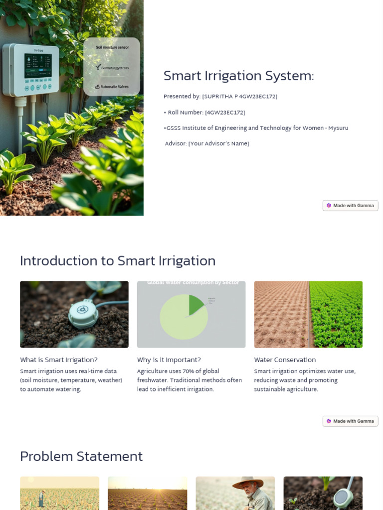 Smart Irrigation System for Water Conservation | PDF | Water ...