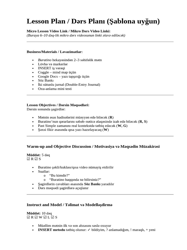 Lesson Plan | PDF