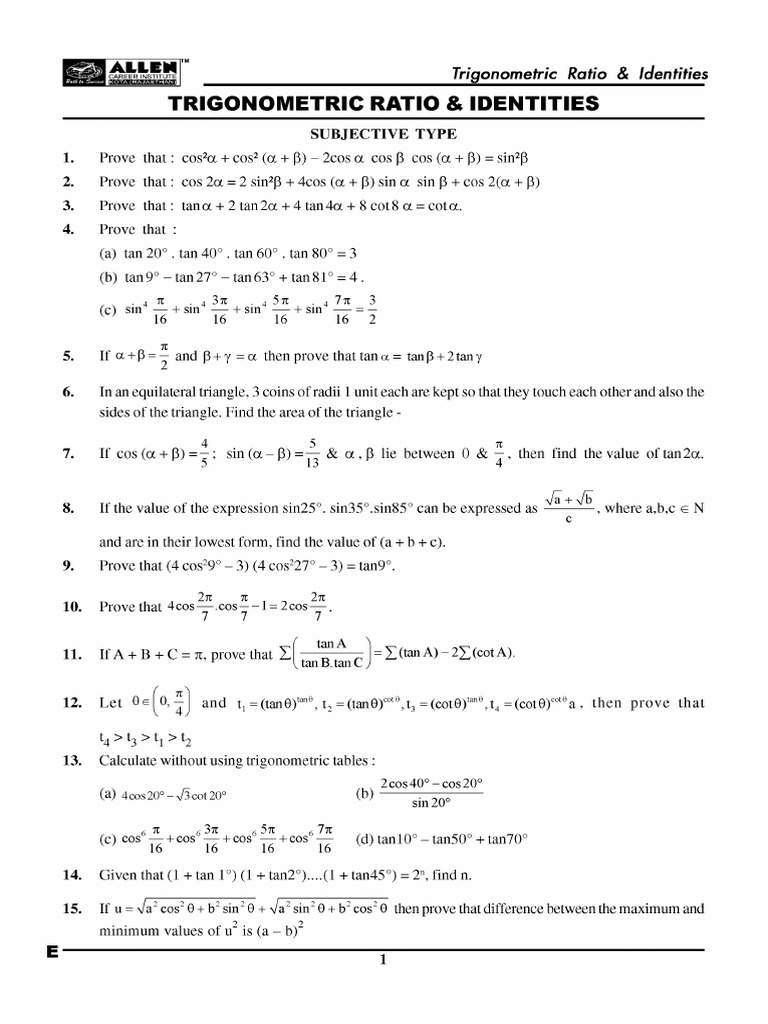 TRI Exercise | PDF