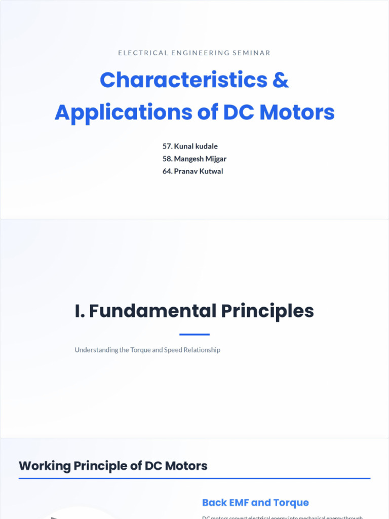 DC Motor Characteristics and Applications | PDF