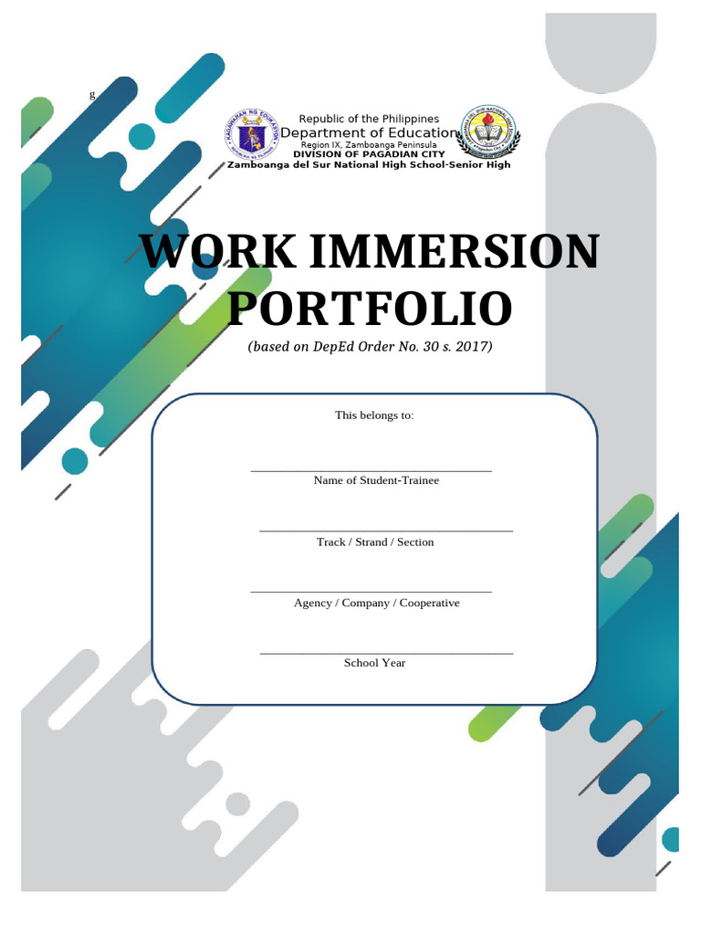 Senior High School Work Immersion Portfolio | PDF | Job Interview ...