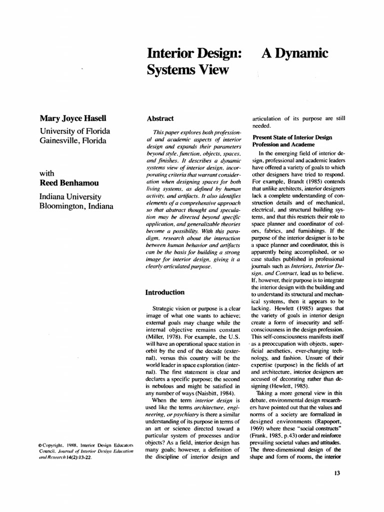 Dynamic Systems in Interior Design | PDF | Design | Theory