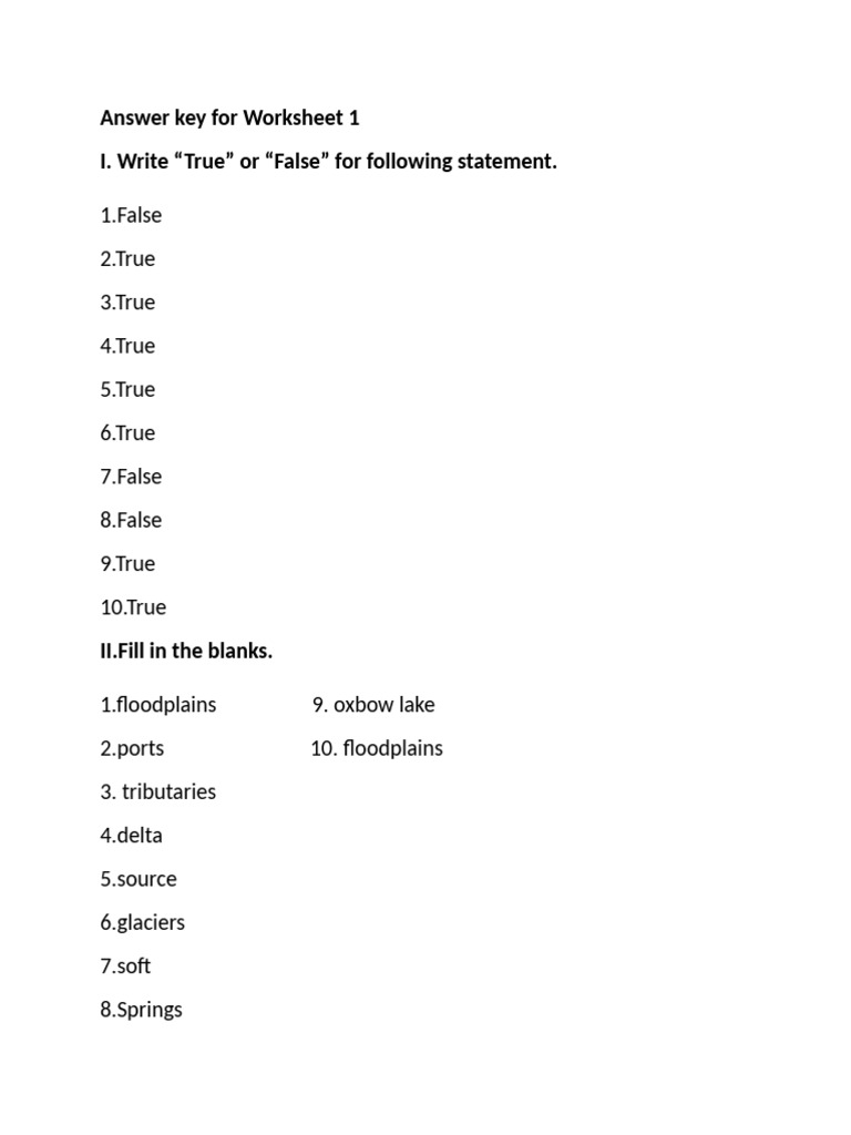 Answer Key For Worksheet 1 - 0eb6e74a Df5a 4e2a 86d0 Ed3e64c65100 | PDF