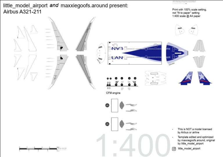 Airbus A321-211 Model Template | PDF | Airbus