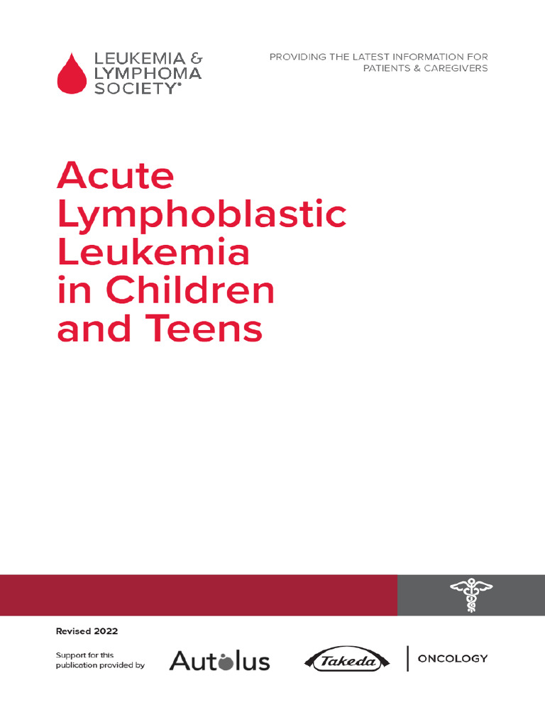 Acute Lymphoblastic Leukemia in Children and Teens (Leukemia & Lymphoma ...