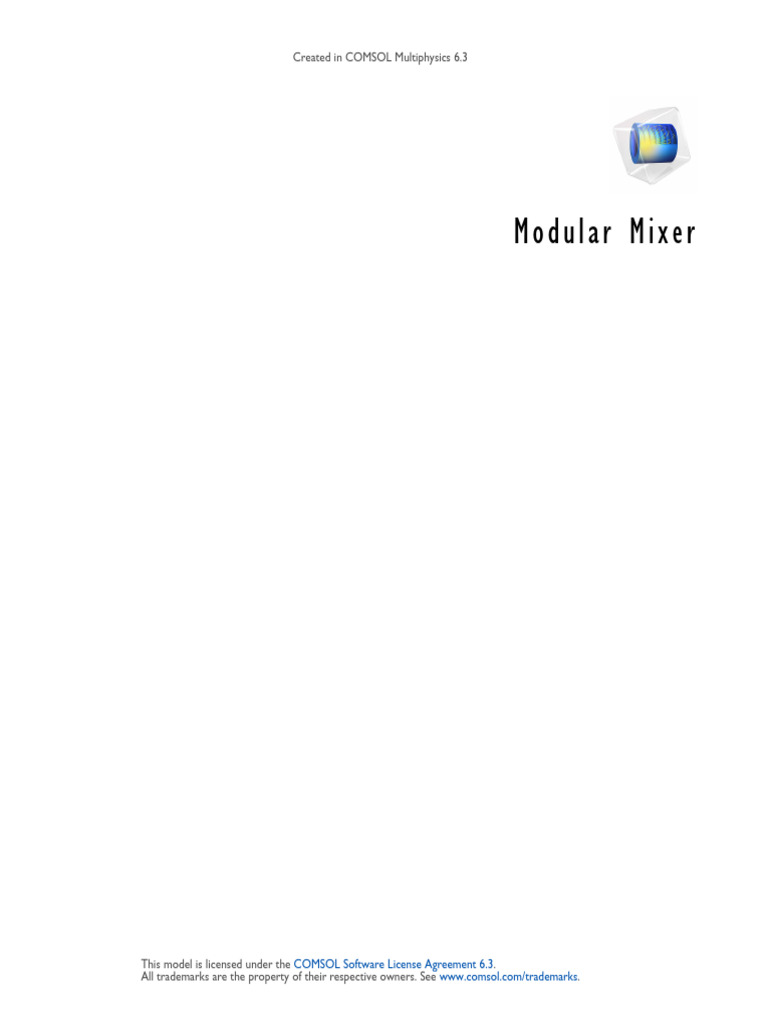COMSOL Modular Mixer Model Guide | PDF | Vortices | Mechanical Engineering
