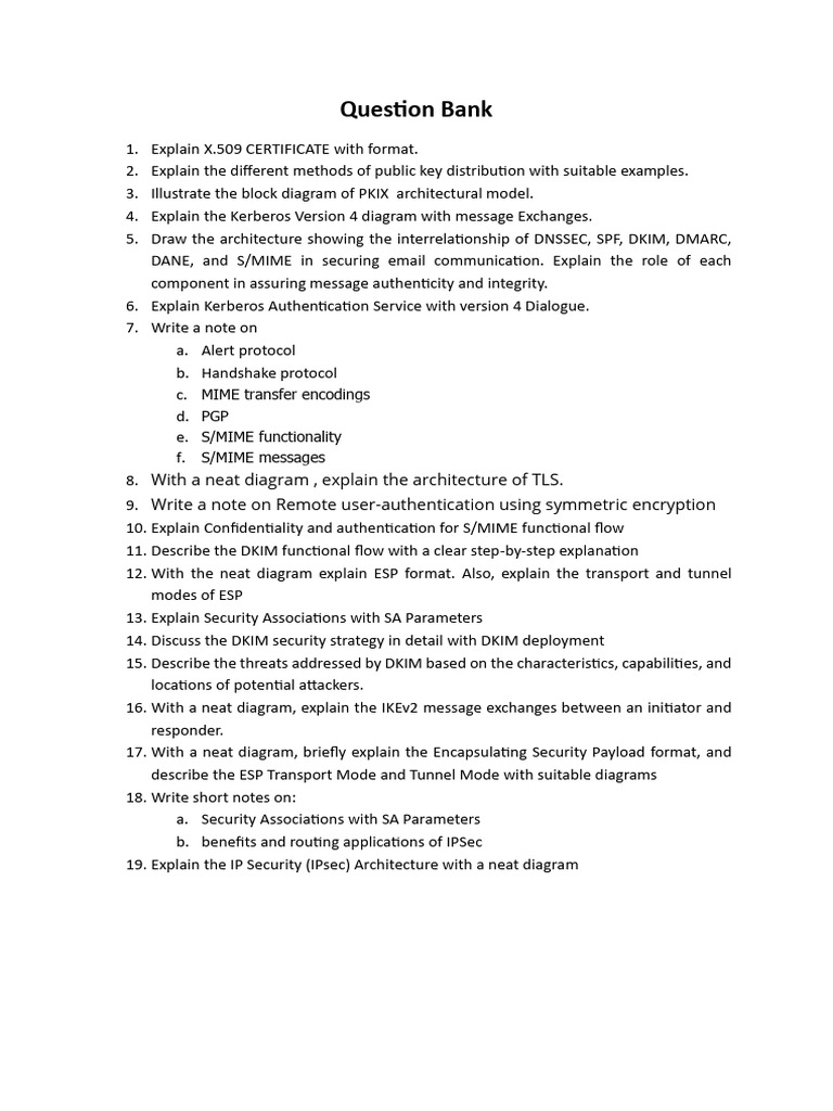 Question Bank CNS | PDF