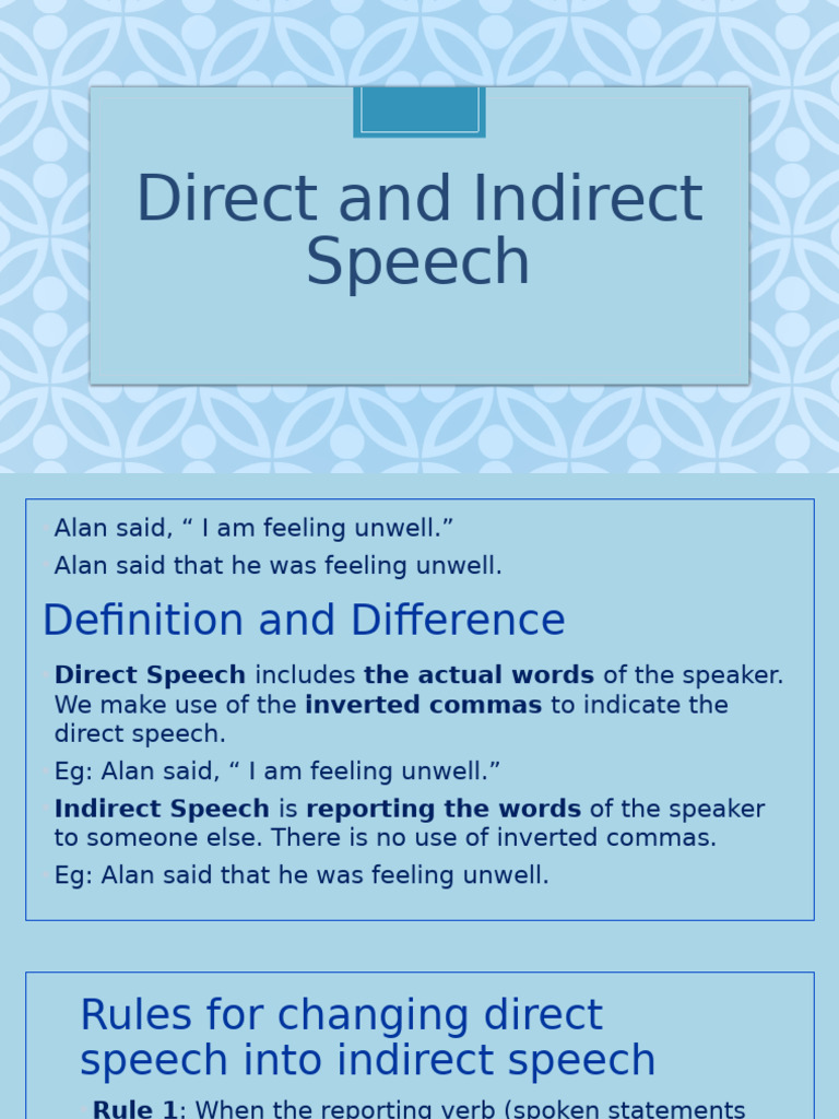 Direct and Indirect Speech 2 | PDF | Grammatical Tense | Semantics