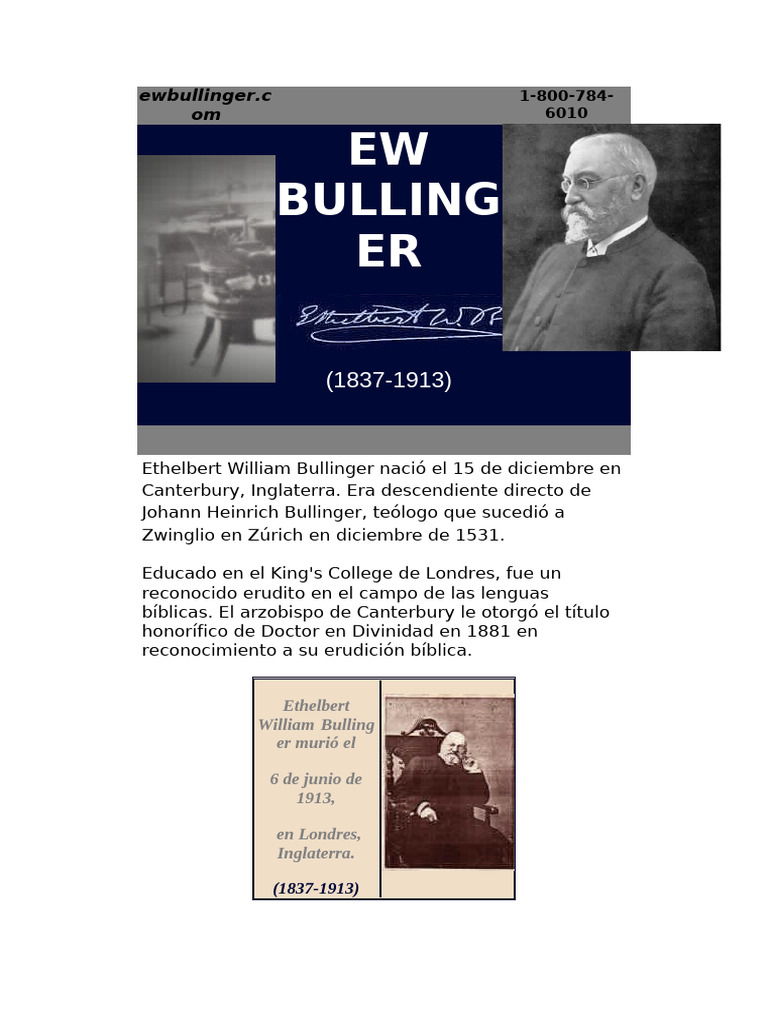 Biografía y Obras de E.W. Bullinger | PDF | Biblia | Cristo (título)