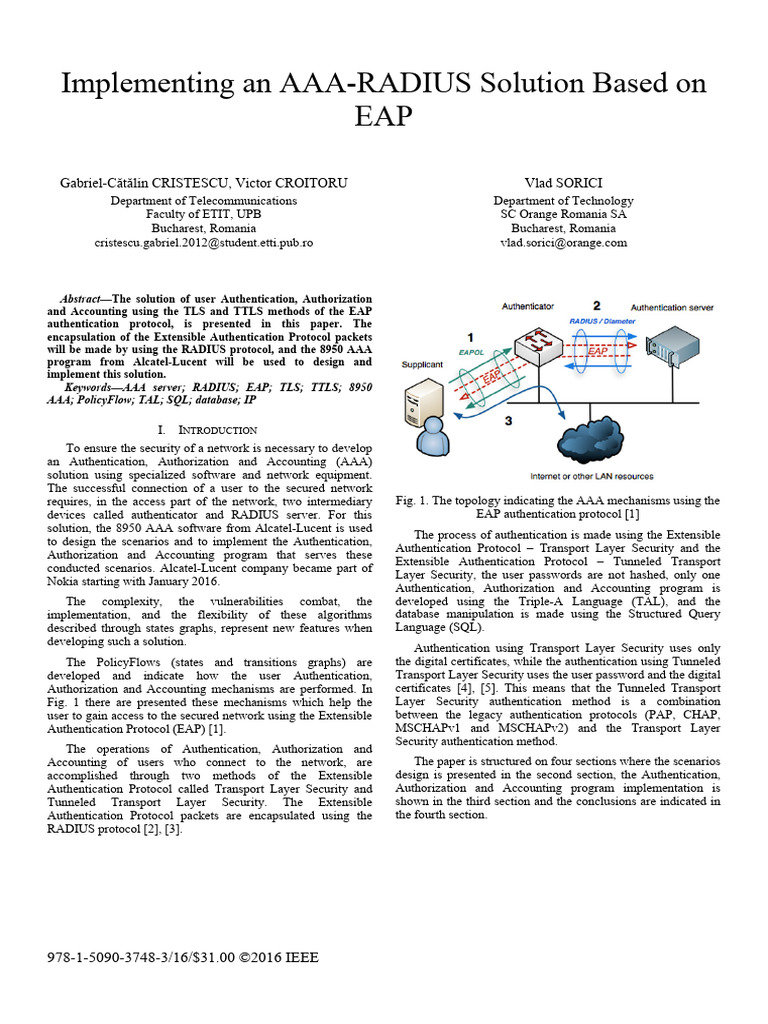Implementación de Una Solución AAA-RADIUS Basada en EAP | PDF