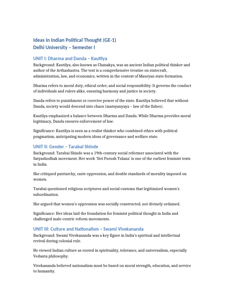 Key Concepts in Indian Political Thought | PDF | Political Philosophy ...