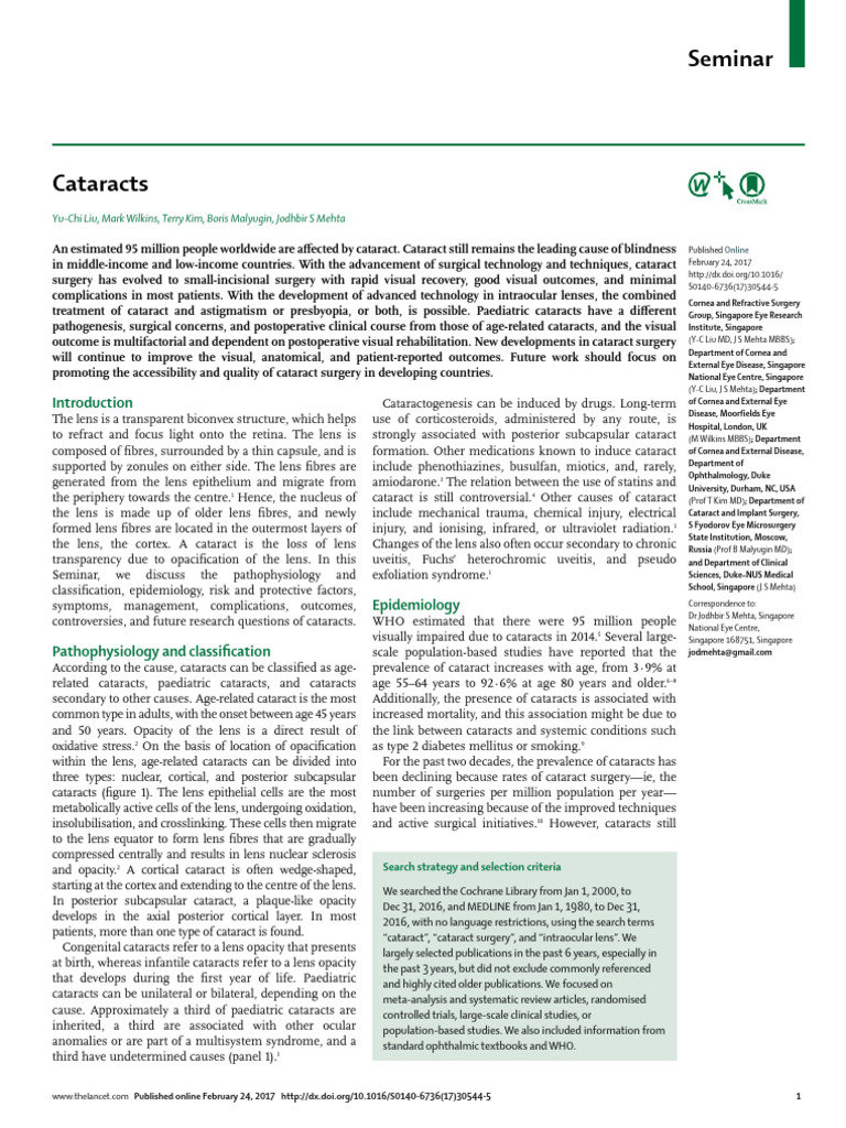 Understanding Cataracts: Causes and Treatments | PDF | Cataract | Human Eye